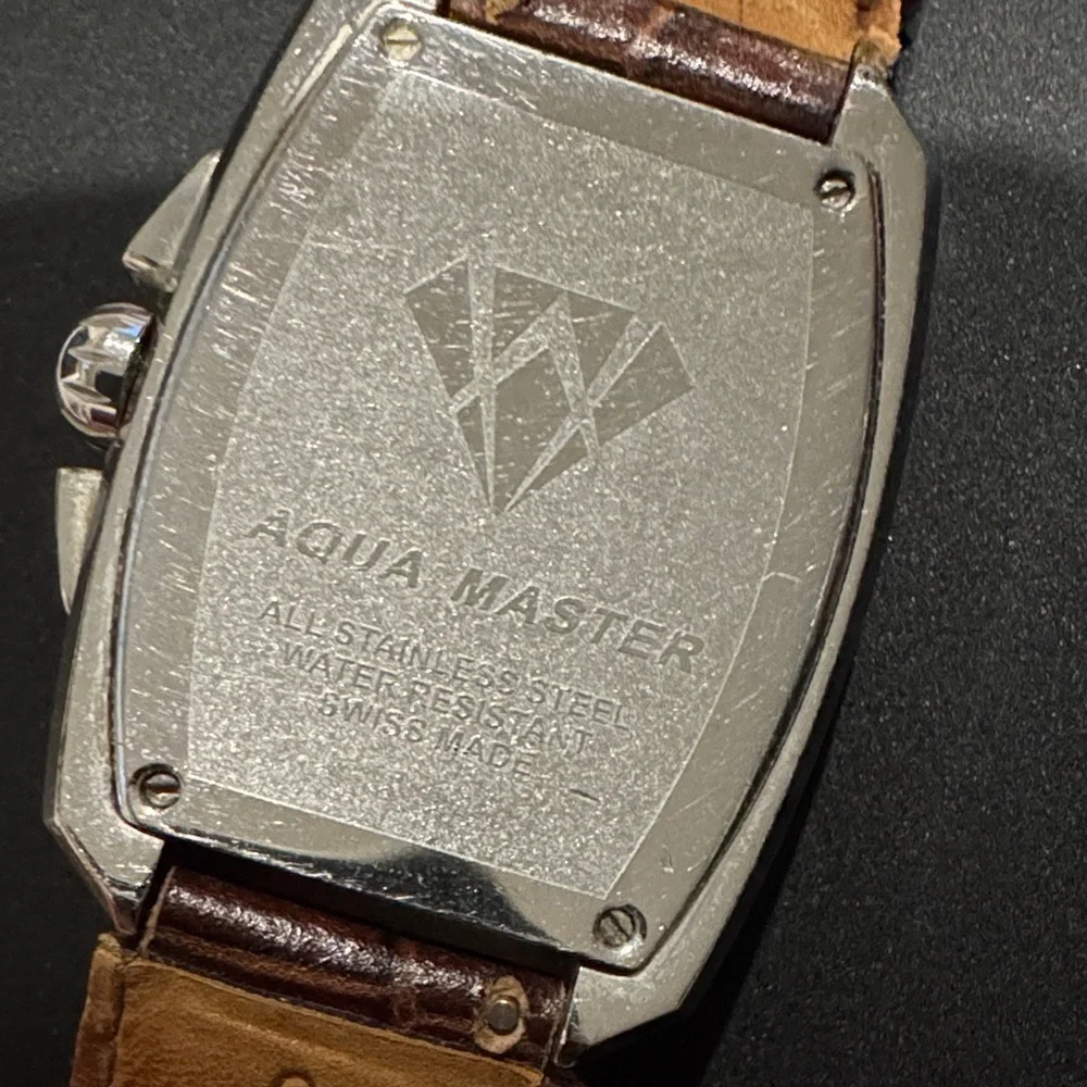 Aqua Master Luxurious Men’s Watch with Brown Leather Strap